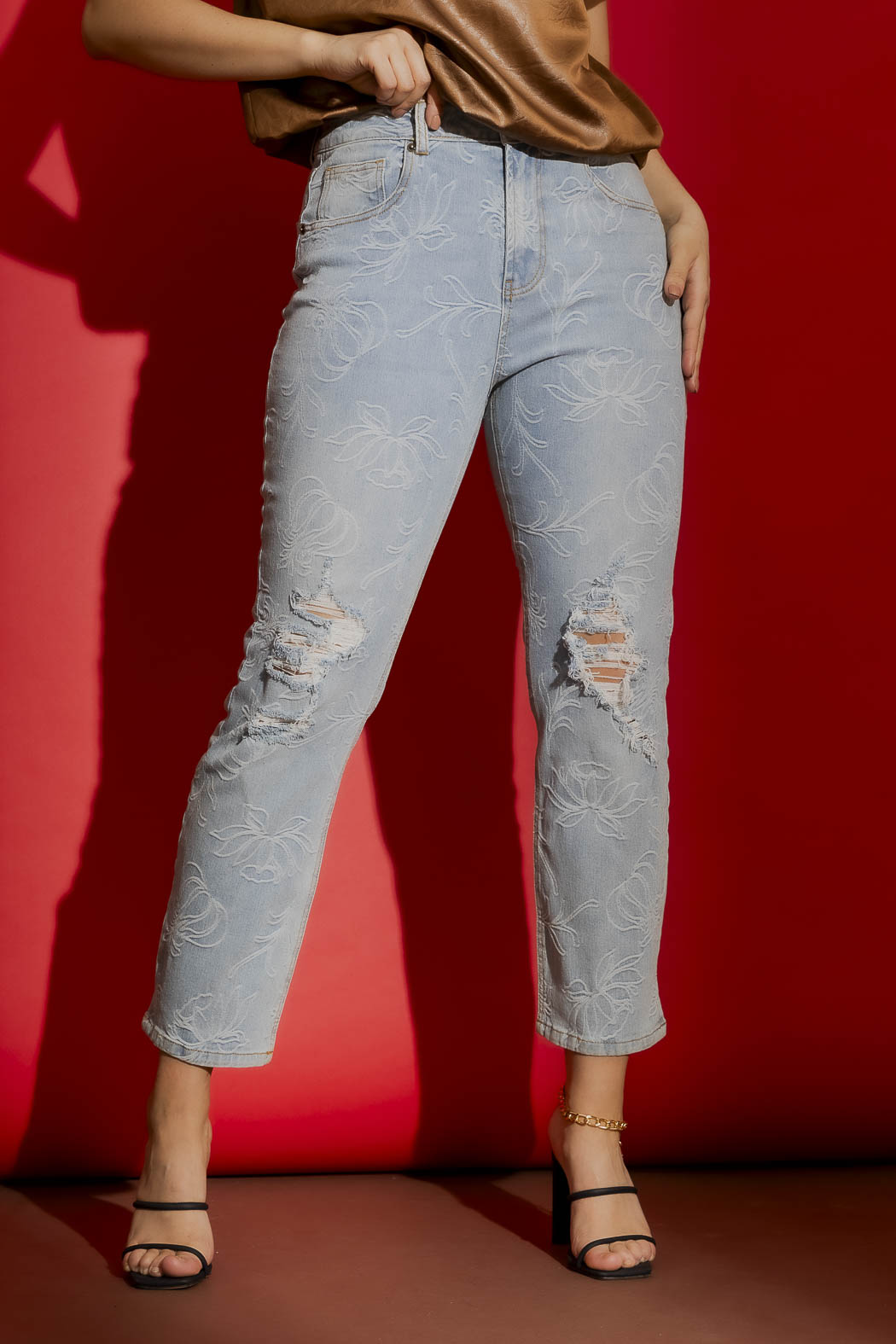 Light Floral Harper Jean