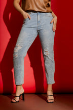 Light Floral Harper Jean