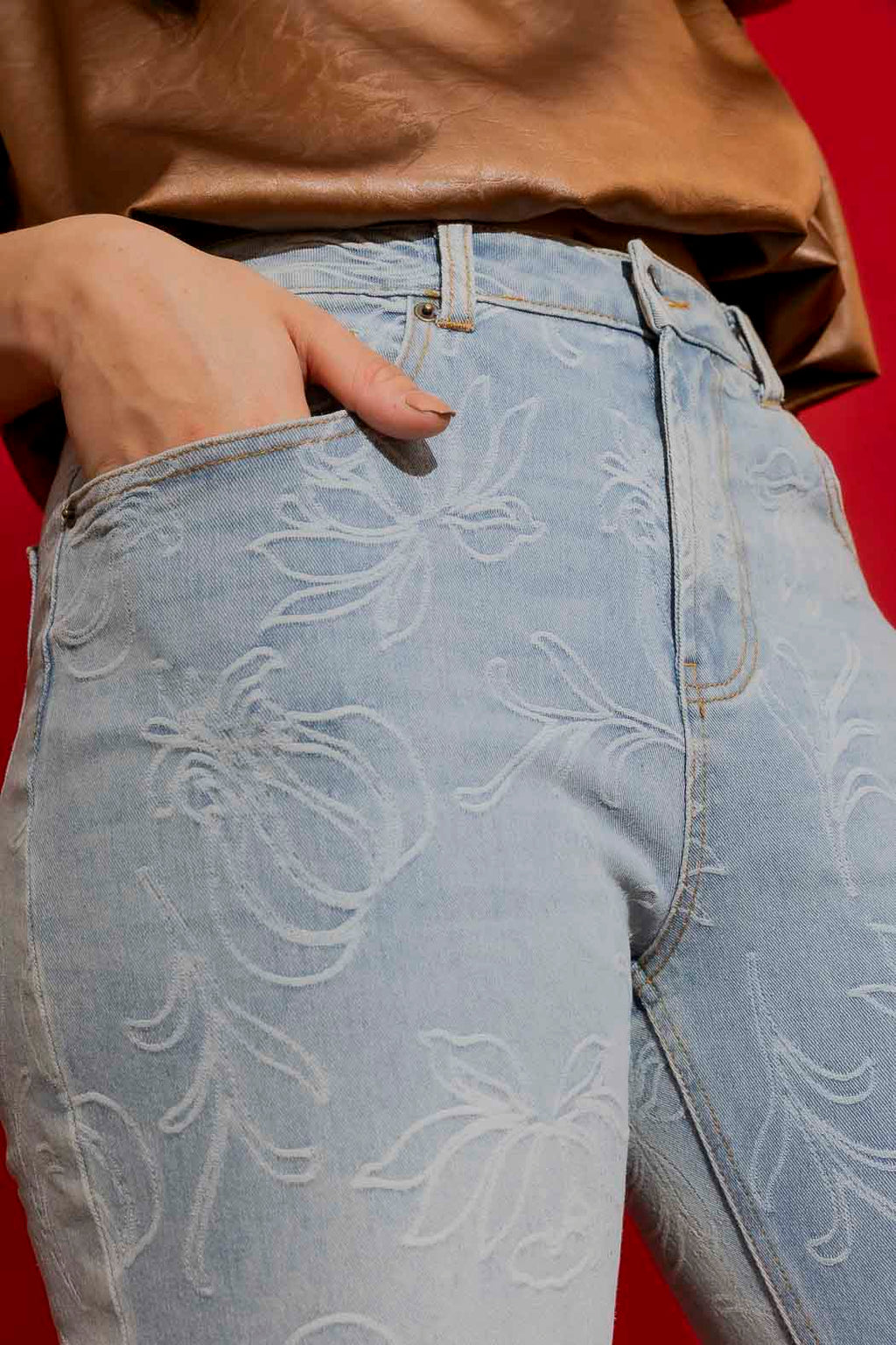 Light Floral Harper Jean