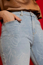 Light Floral Harper Jean