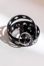 Black/Silver Ring Belt