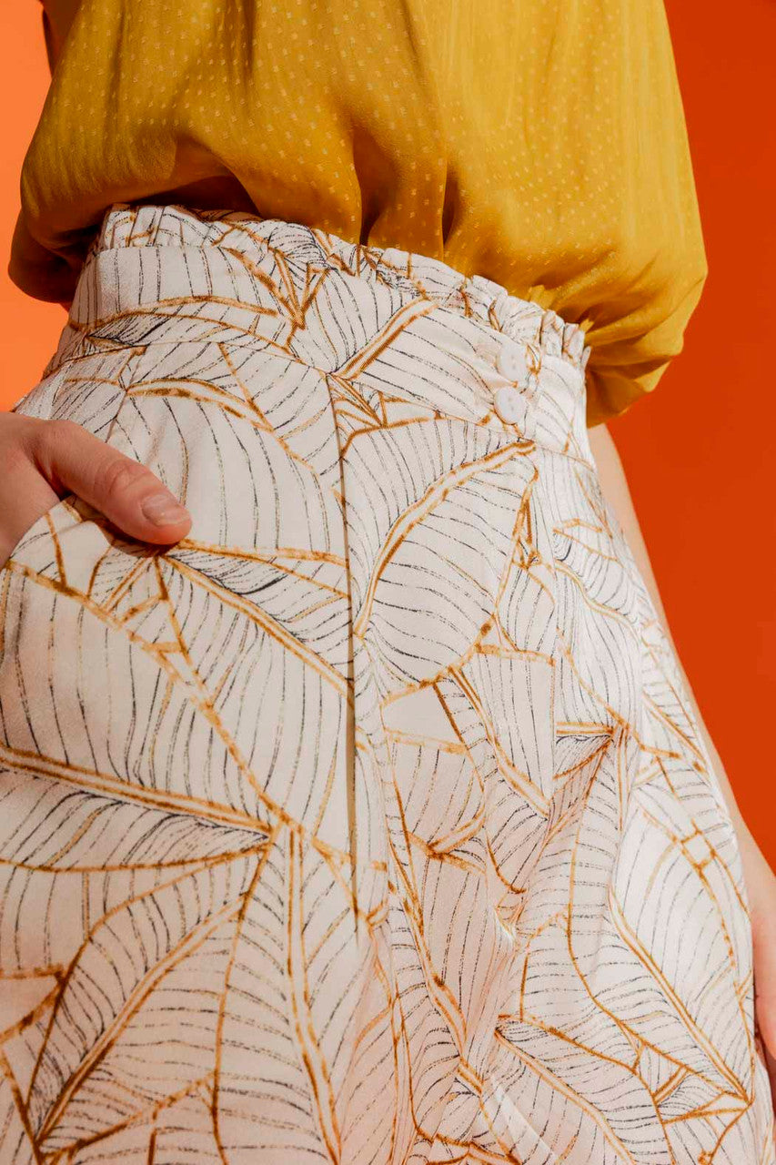 Ivory Leaf Vogue Pants