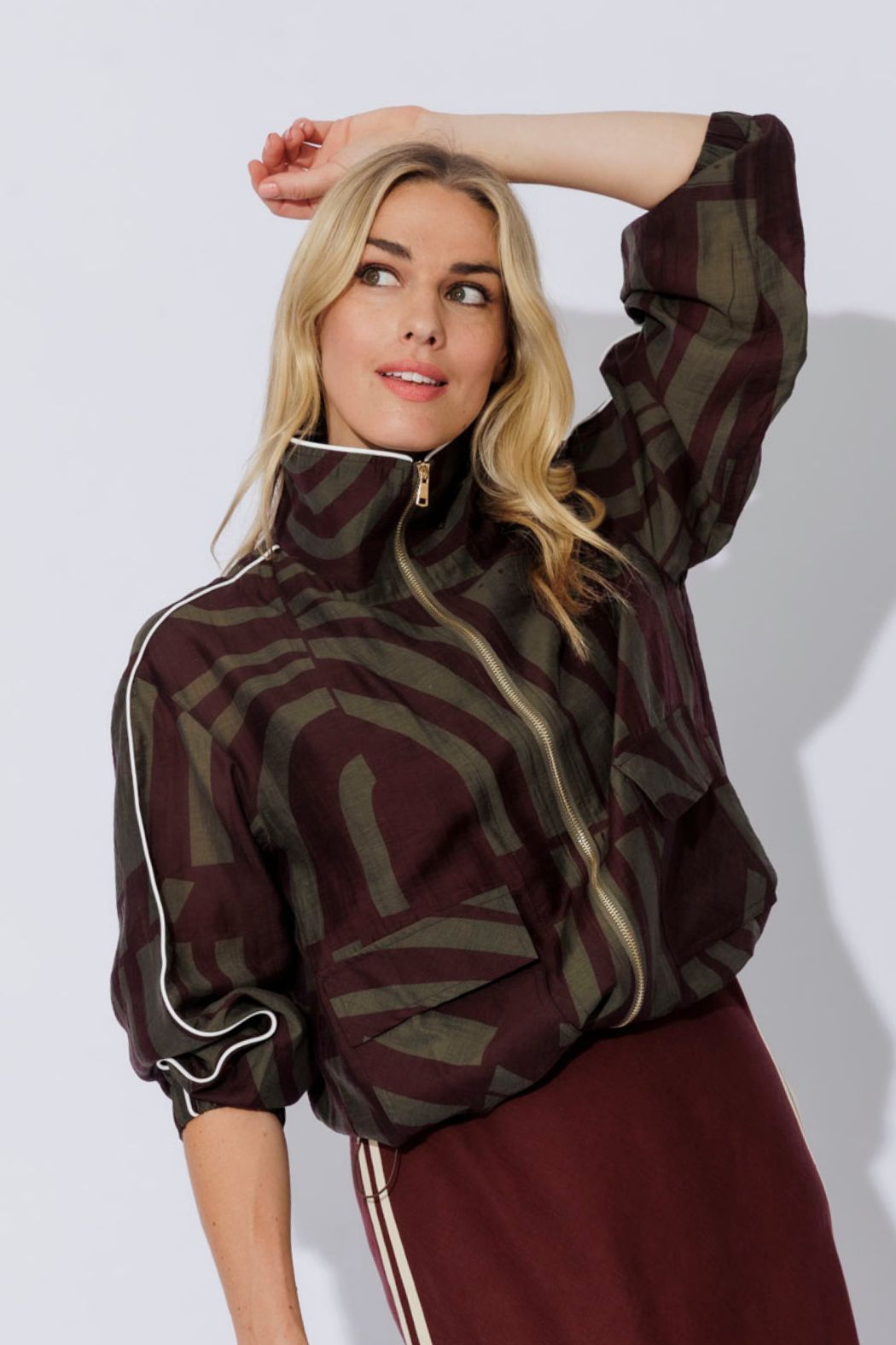 Plum Lyocell Bomber Jacket