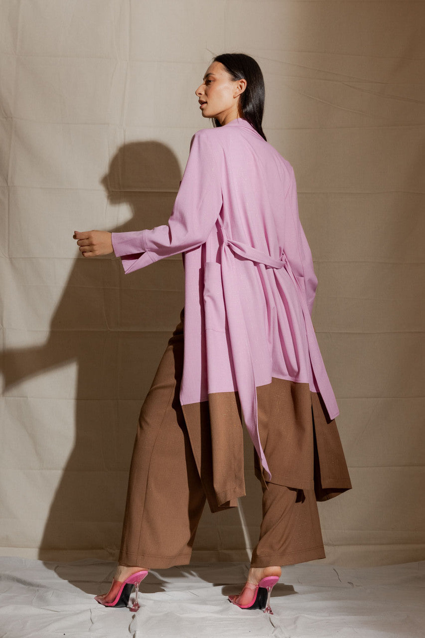 Pink/Coffee Euro Splice Trench