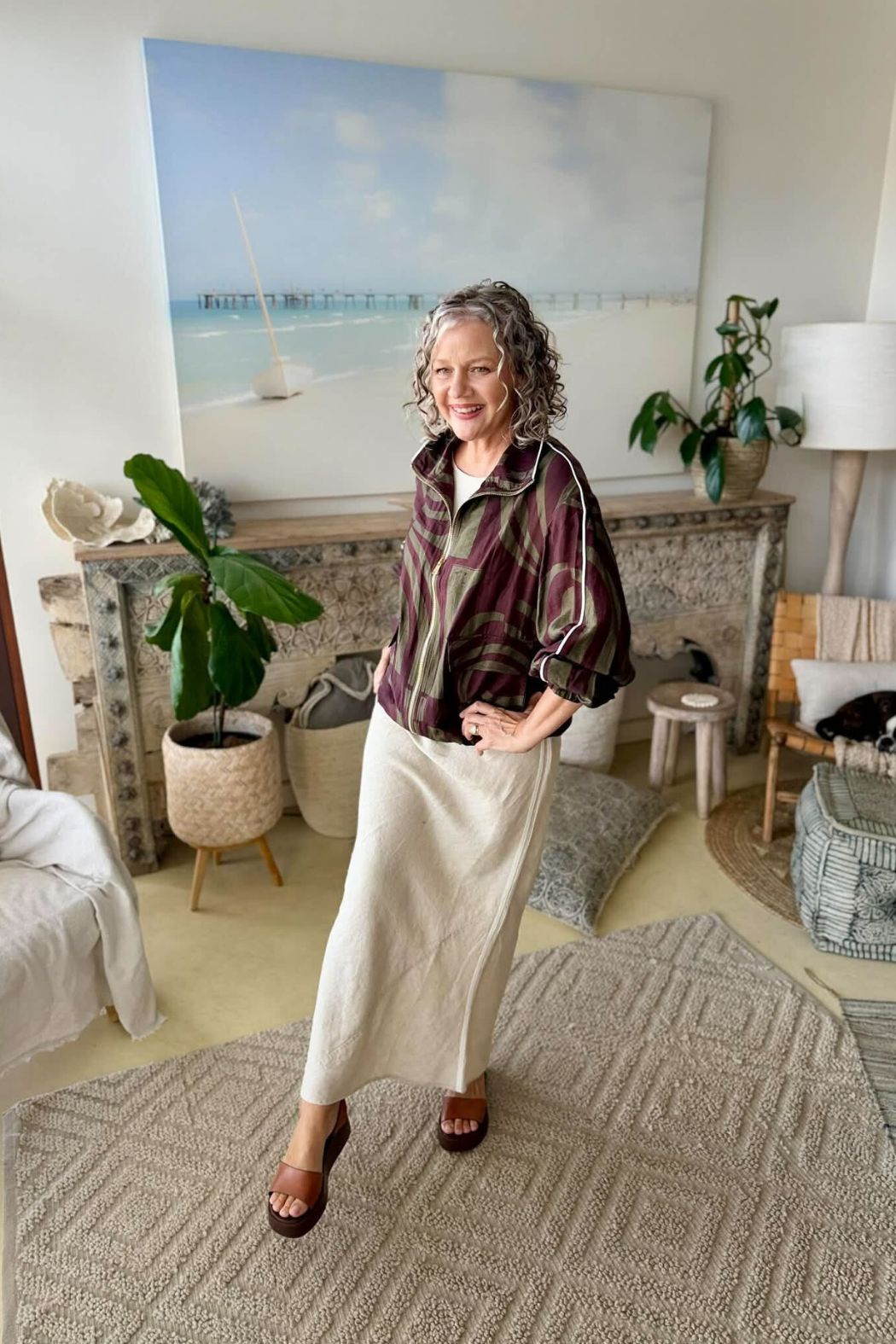 Plum Lyocell Bomber Jacket