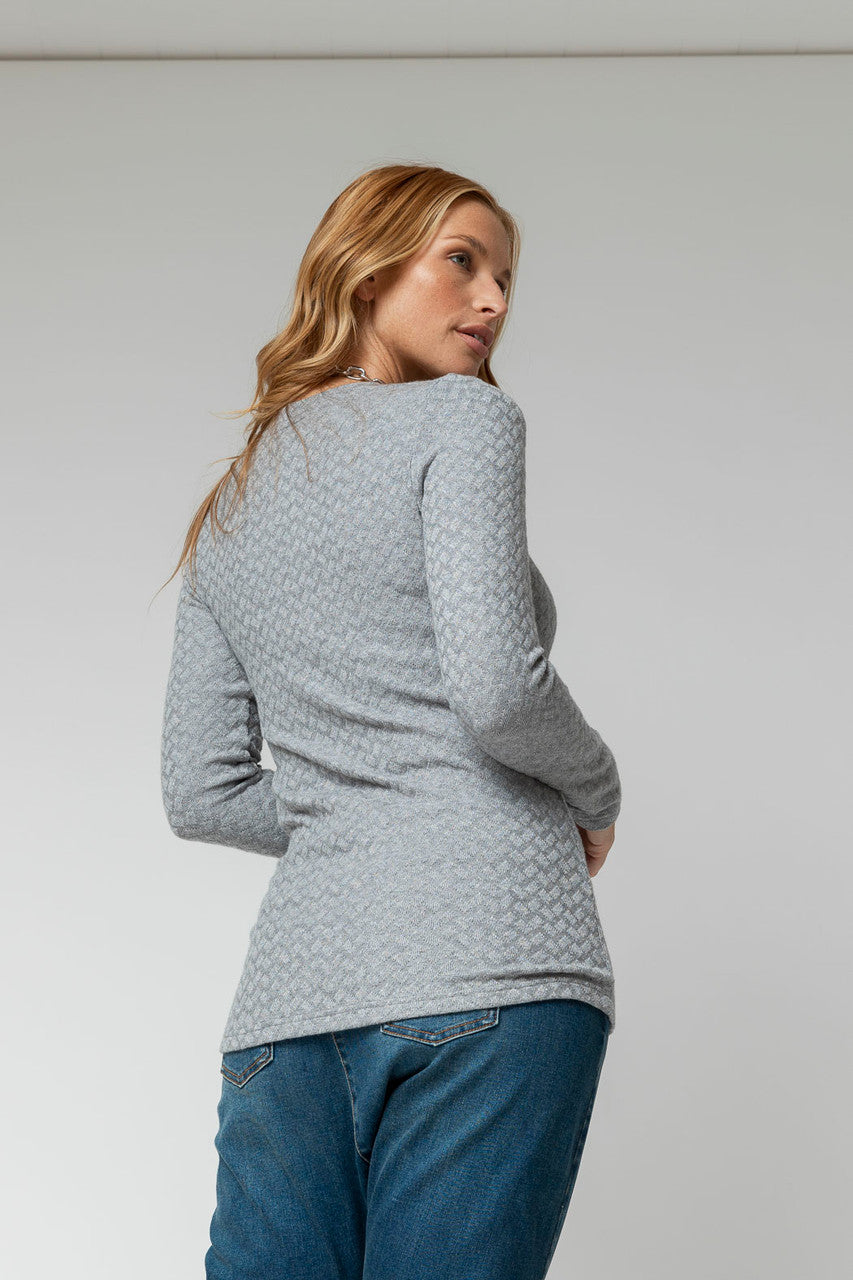 Grey Sparkle Crew Top