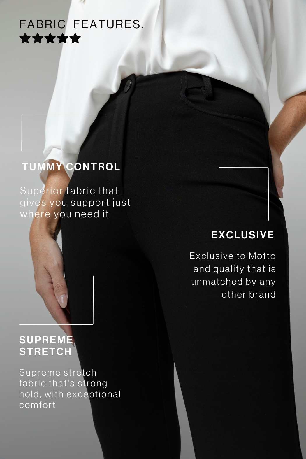 Black Easy Fit Ponte Pants