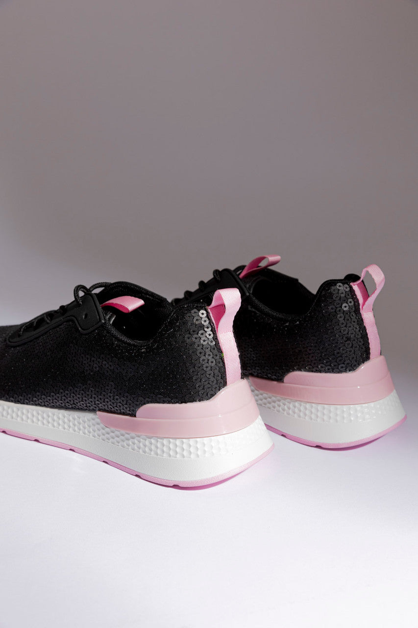 Pink/Black Sequin Sneaker