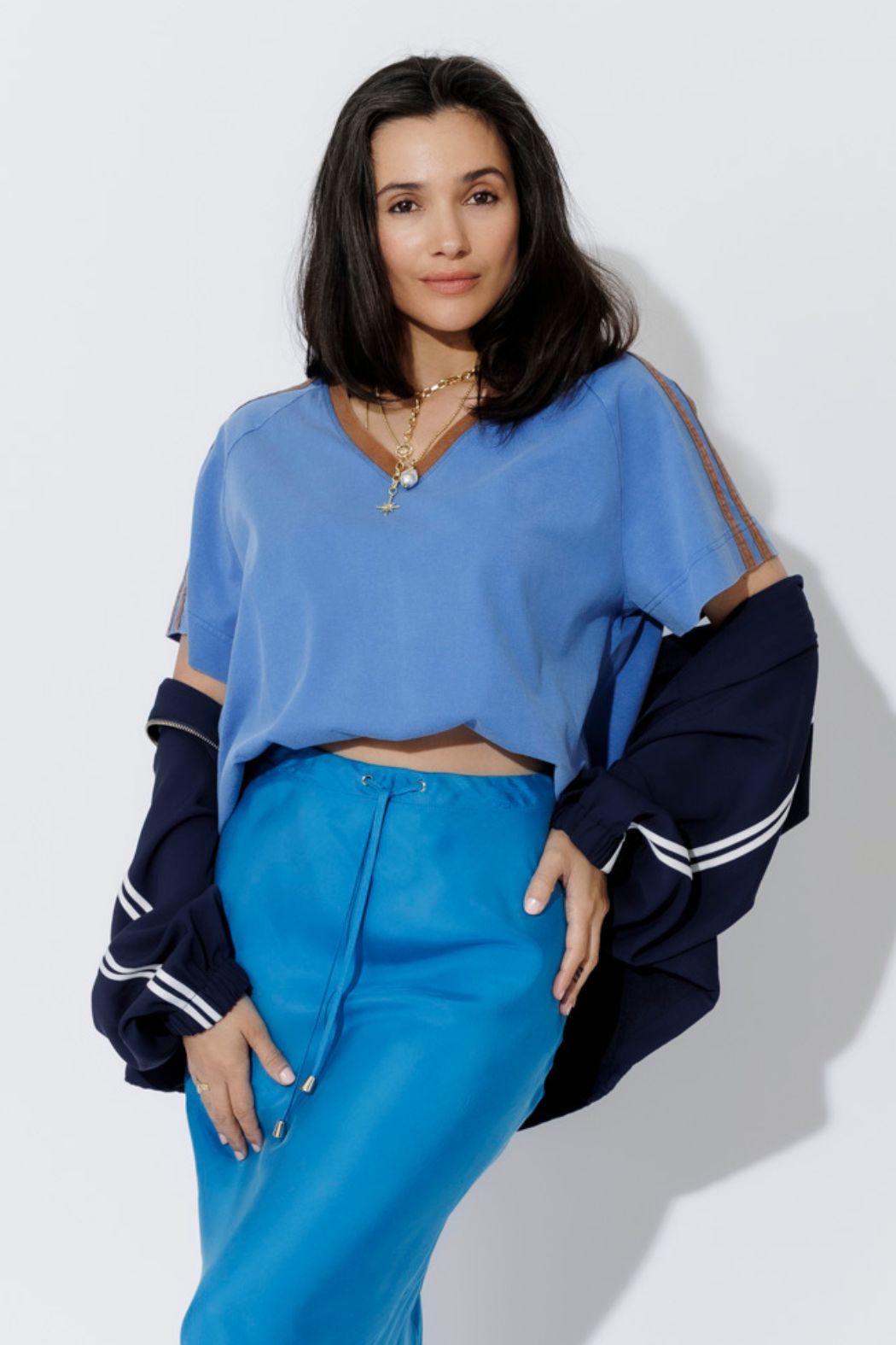 Cornflower Washed Cotton League T-Shirt