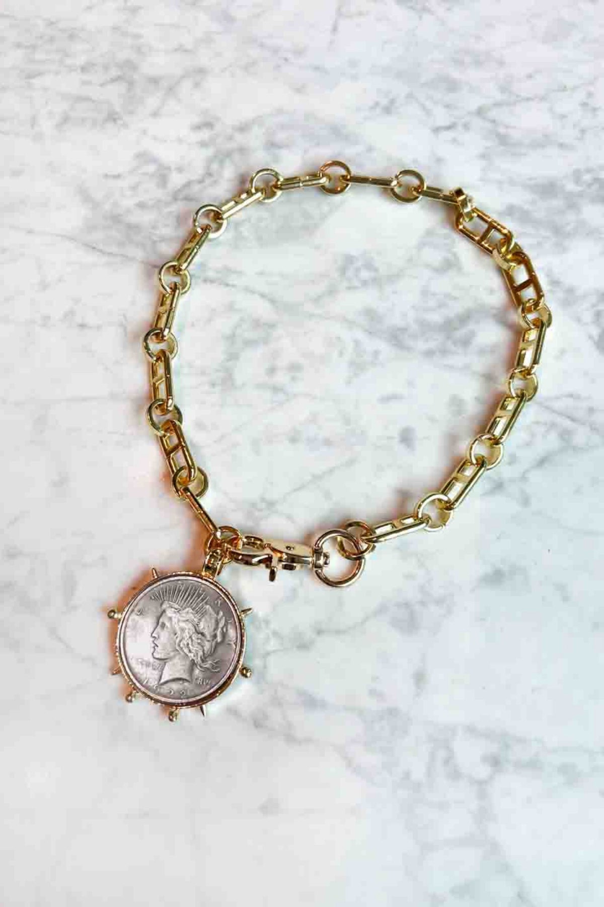 Gold Coin Pendant Necklace
