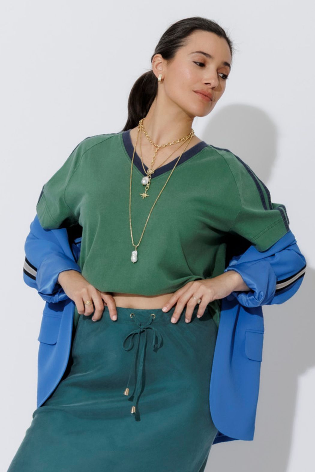 Green Washed Cotton League T-Shirt