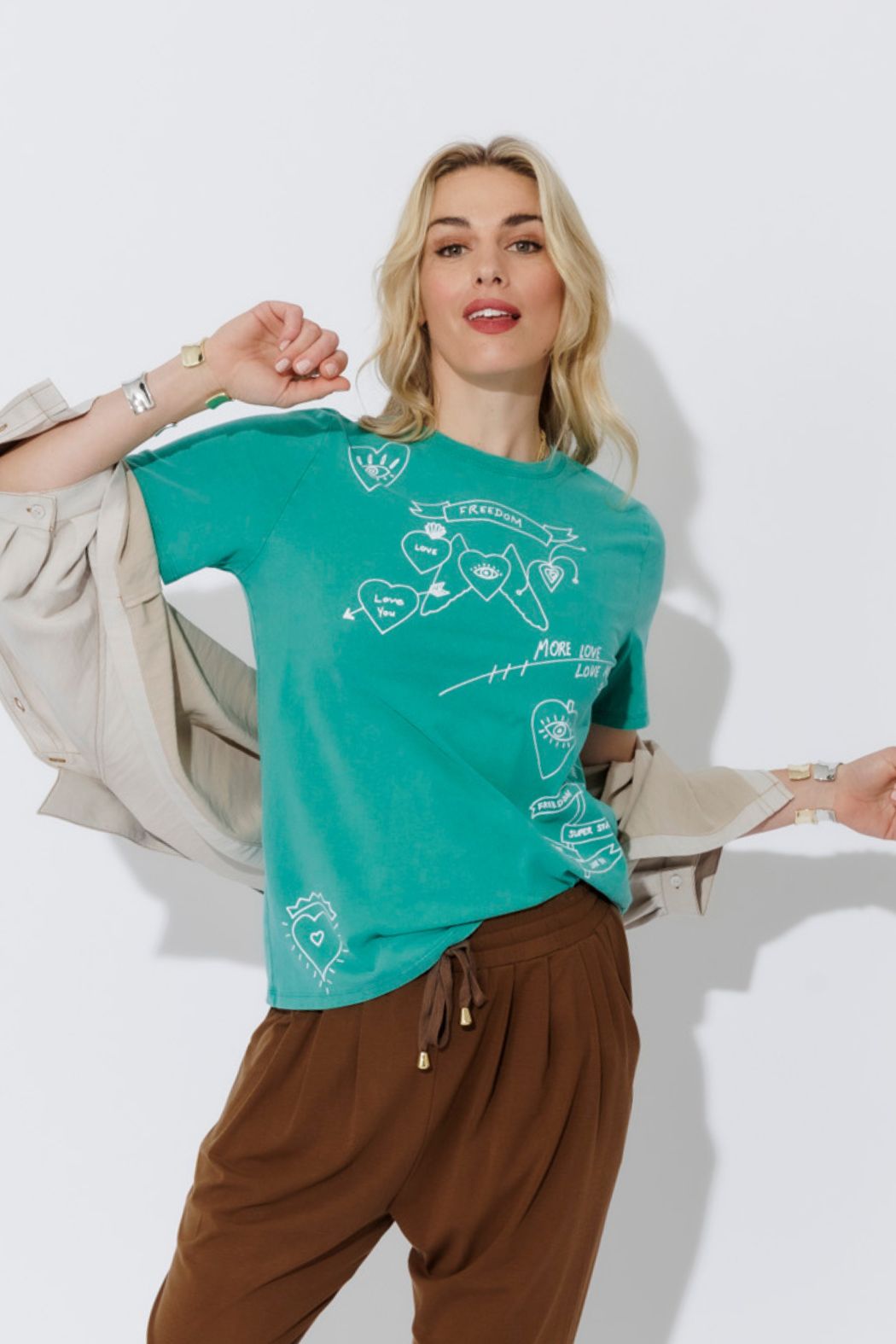 Aqua Washed Cotton Freedom T-Shirt