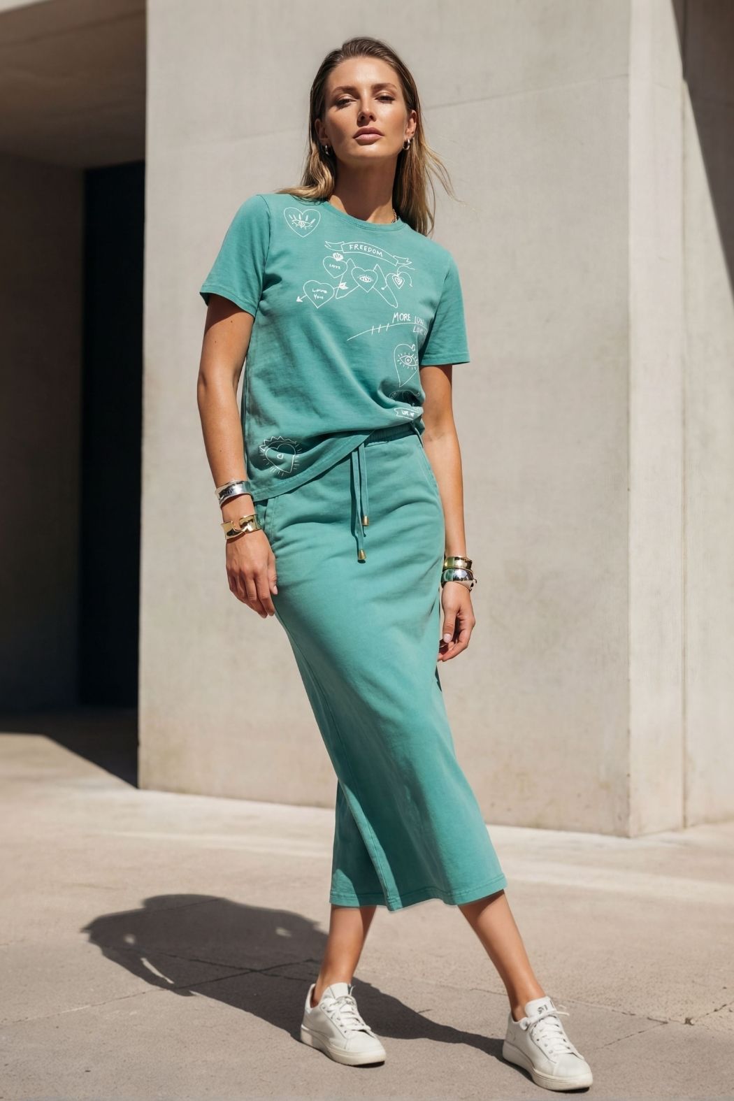 Aqua Washed Cotton Freedom T-Shirt