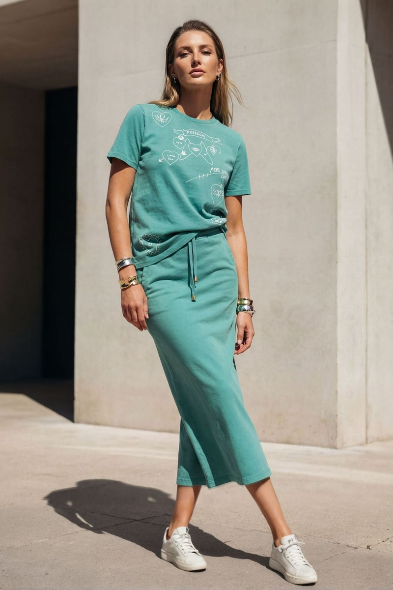 Aqua Washed Cotton Freedom T-Shirt