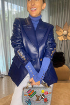 Midnight Croc Coated Sisca Blazer