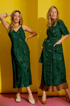 Green Dress And Jacket Set