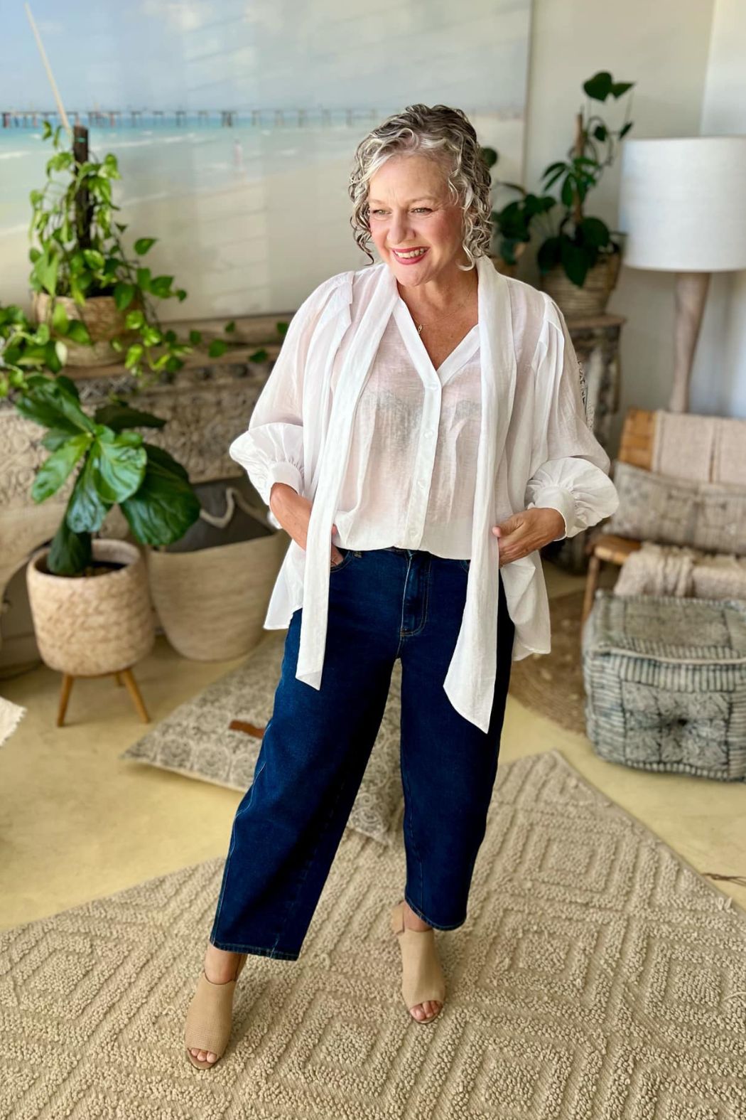 Dark Denim Barrel Jean Dark Denim