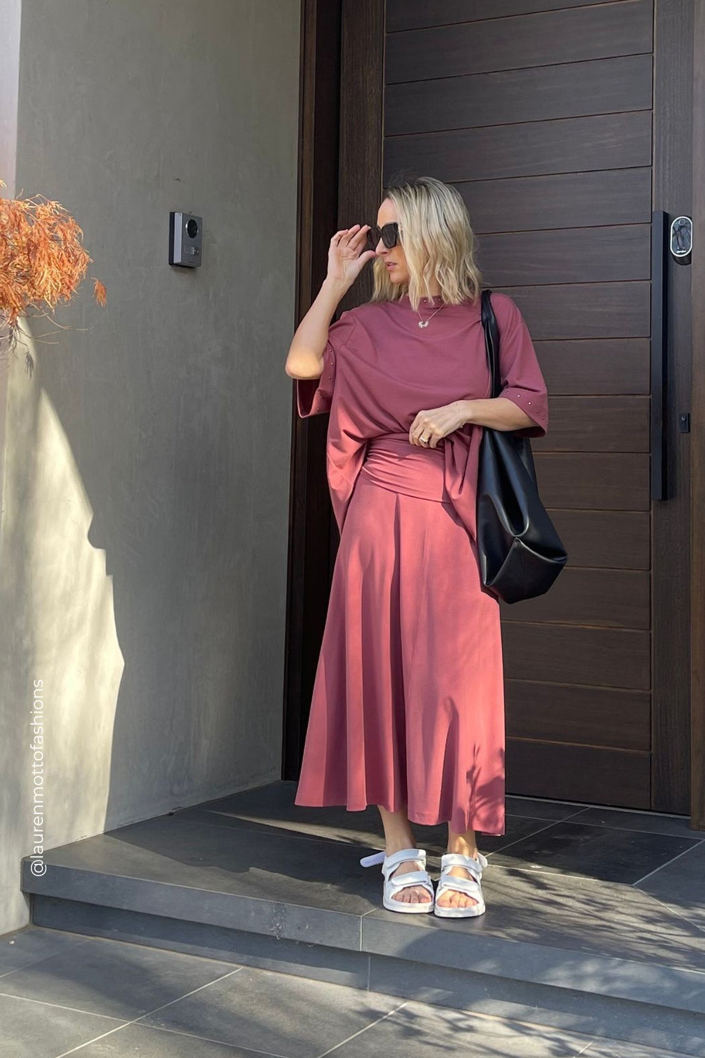 Rose Tencel Stud Skirt