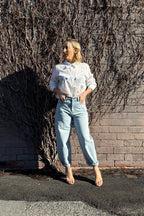 White Tencel Stripe Pocket Shirt