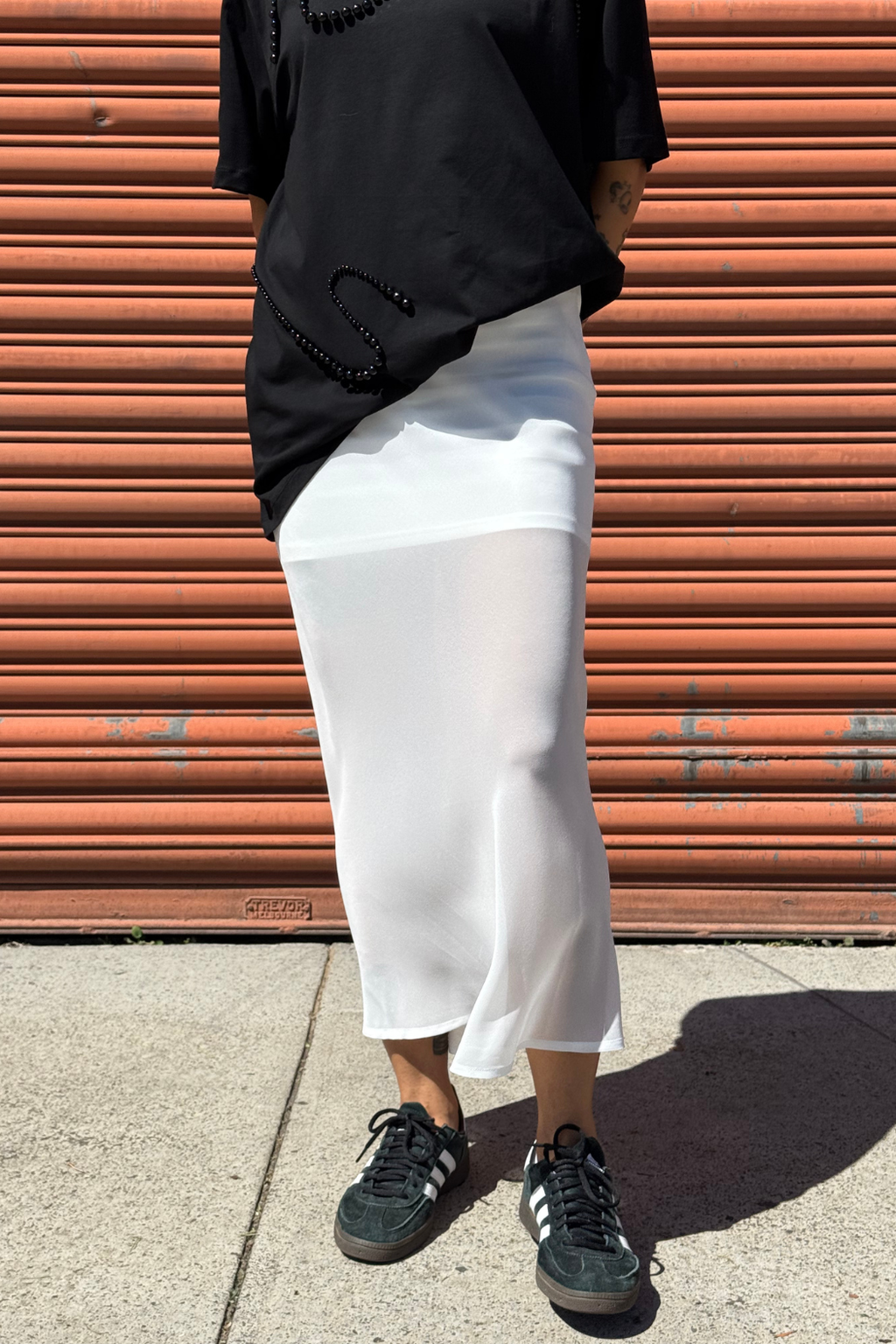 White Chiffon Bias Skirt
