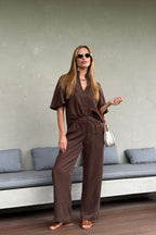Coffee Tencel/Linen Pant