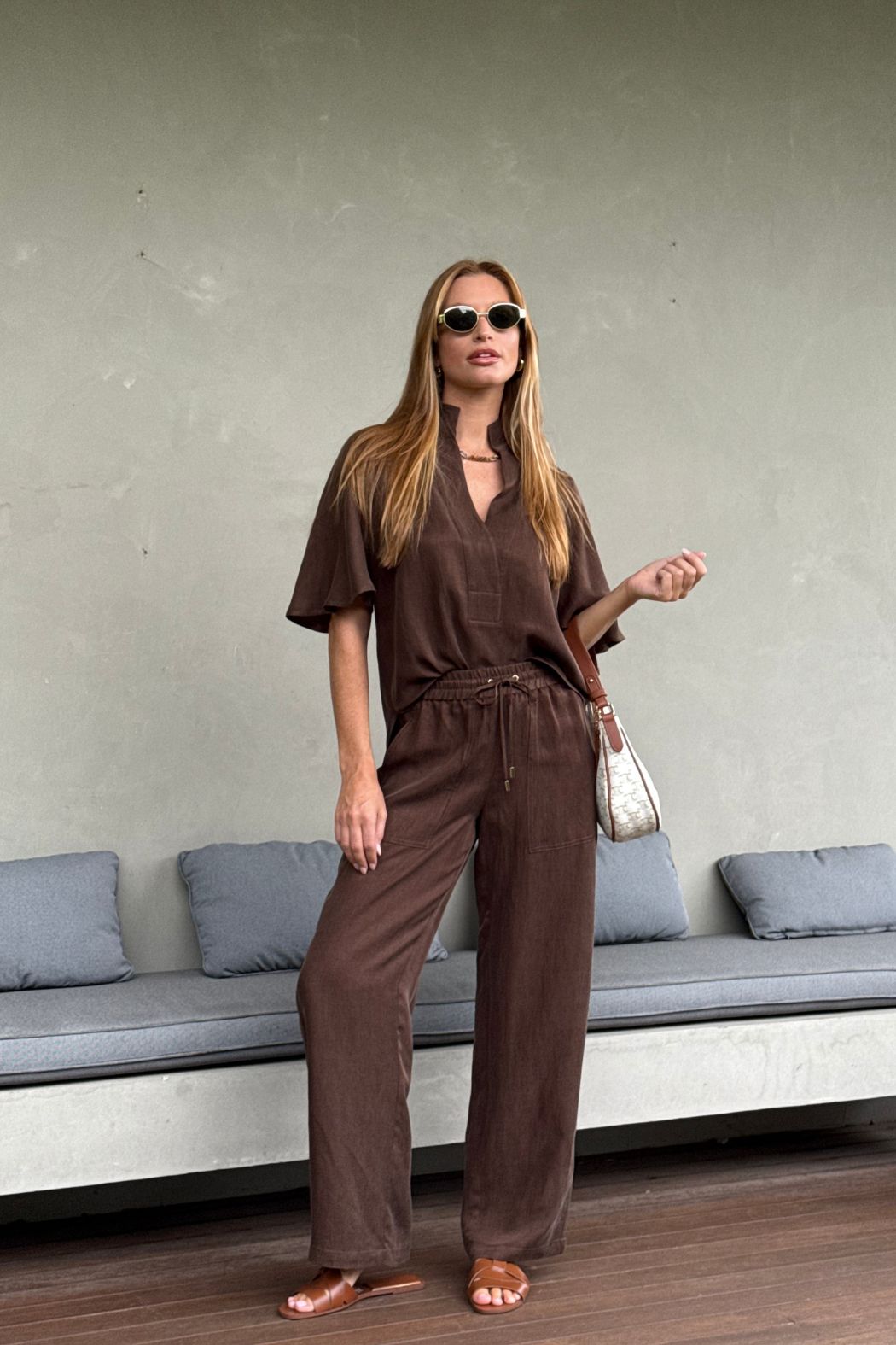 Coffee Tencel/Linen Pant