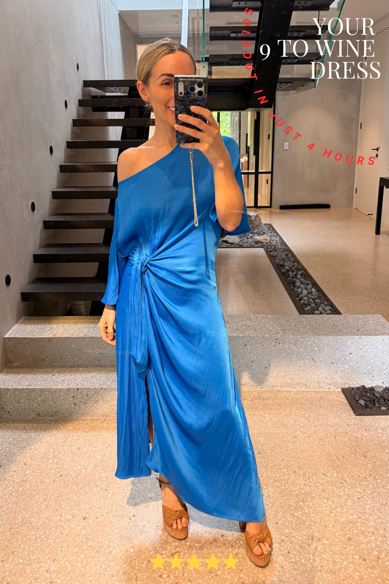 Electric Glow Fluted Harlow Dress