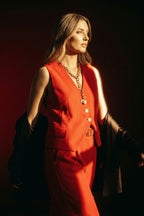 Red Pinstripe Sisca Vest