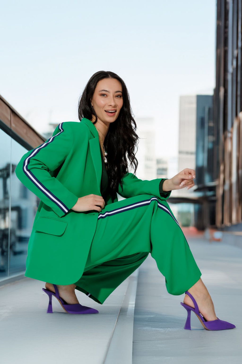 Green Side Stripe Pant