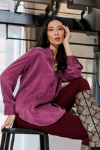 Plum Cupro Milan Blogger Shirt