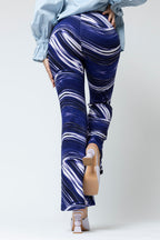 Purple Marble Jersey Flared Pant - Final Sale