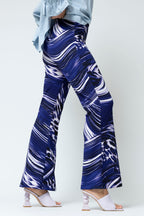 Purple Marble Jersey Flared Pant - Final Sale