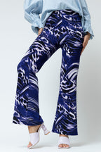 Purple Marble Jersey Flared Pant - Final Sale