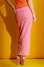 Pink Cargo Jean Skirt