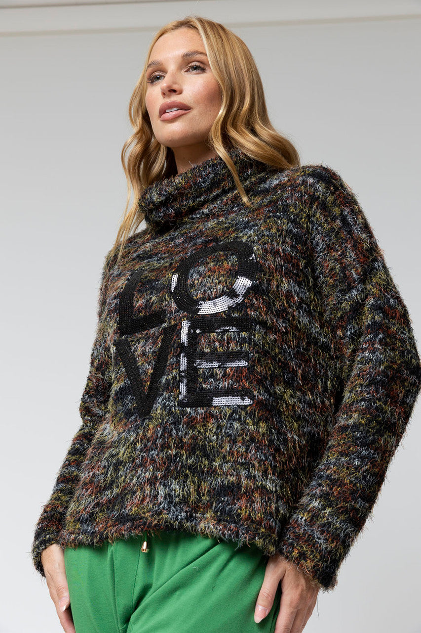 Black Speckle Fluffy Love Jumper - Sale
