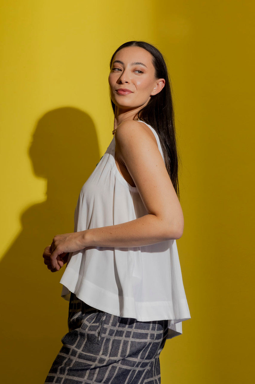 White Crop Bell Cami