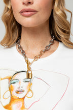 Gold Padlock Necklace S