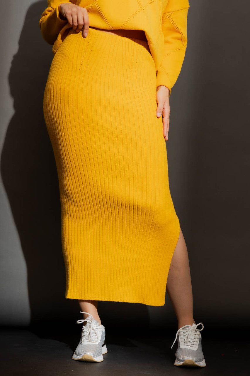 Marigold Rib Knit Skirt Marigold S