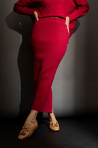 Berry Backsplit Rib Skirt Berry S