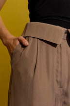 Cocoa Silky Paperbag Pants