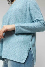 Blue Lurex Crew Neck Jumper- Sale