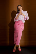 Pink/White Animal Femme Blogger Shirt Pink Animal