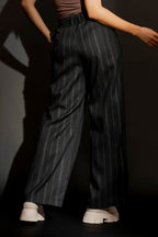 Black Stripe Lurex Cleo Pant Black Stripe