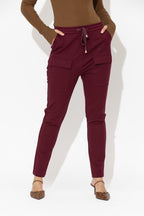 Burgundy Ponte Jogger Cargo Pant