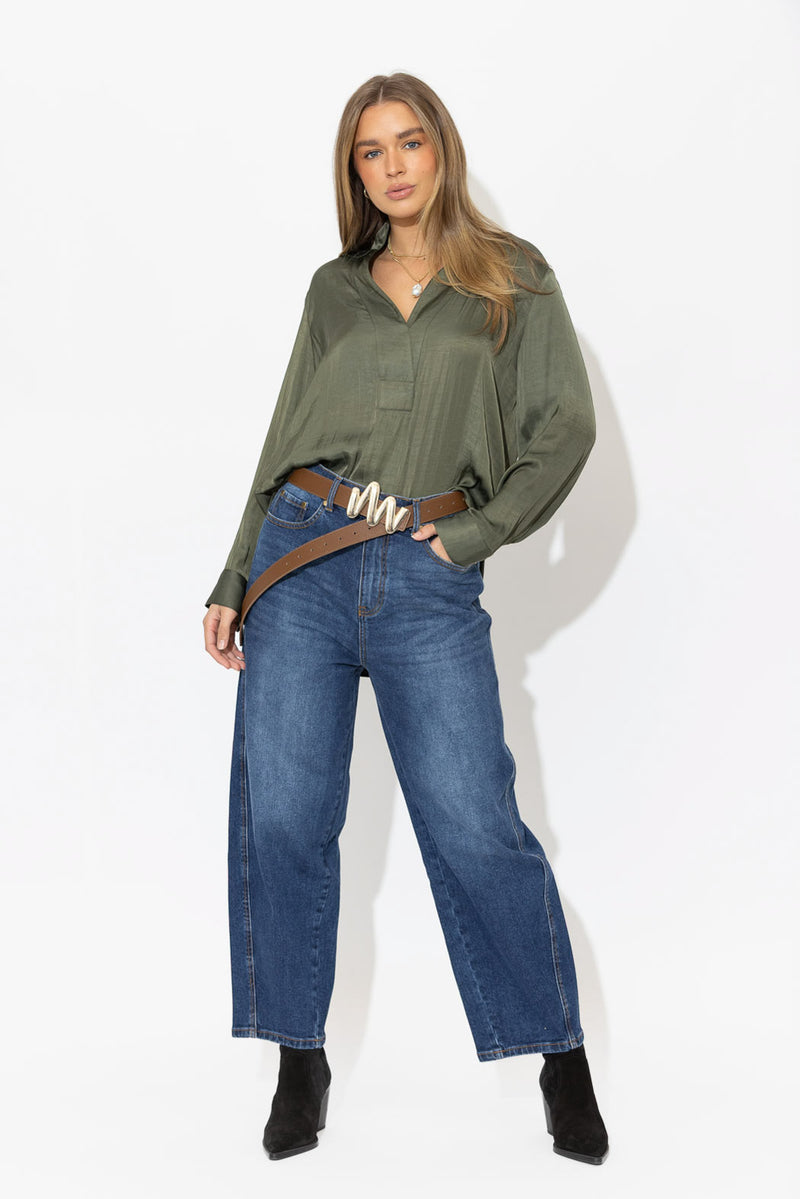 Khaki Glow Milan Blogger Shirt