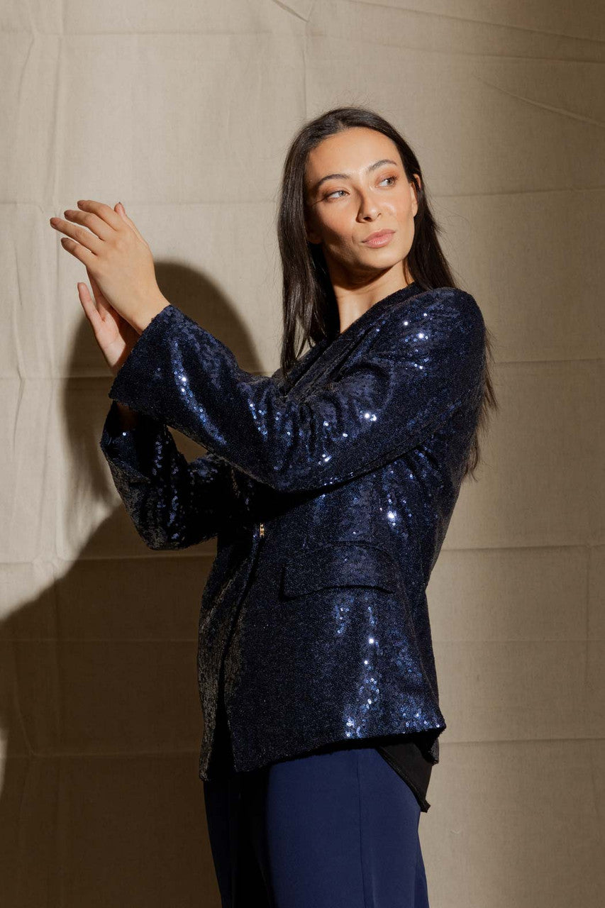 Navy Sequin Sisca Blazer