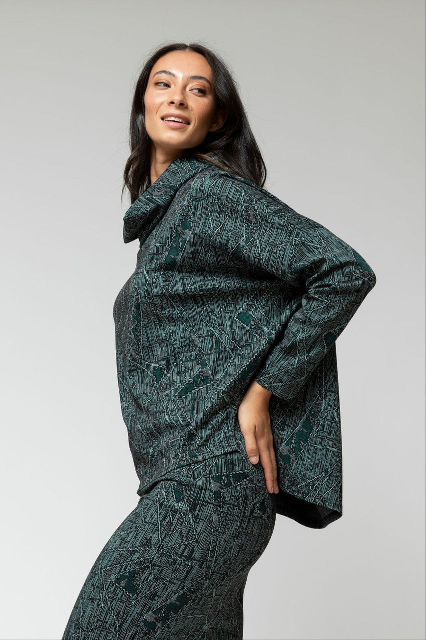 Jade Jacquard Gigi Roll Neck Jumper - Sale