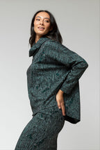 Jade Jacquard Gigi Roll Neck Jumper - Sale