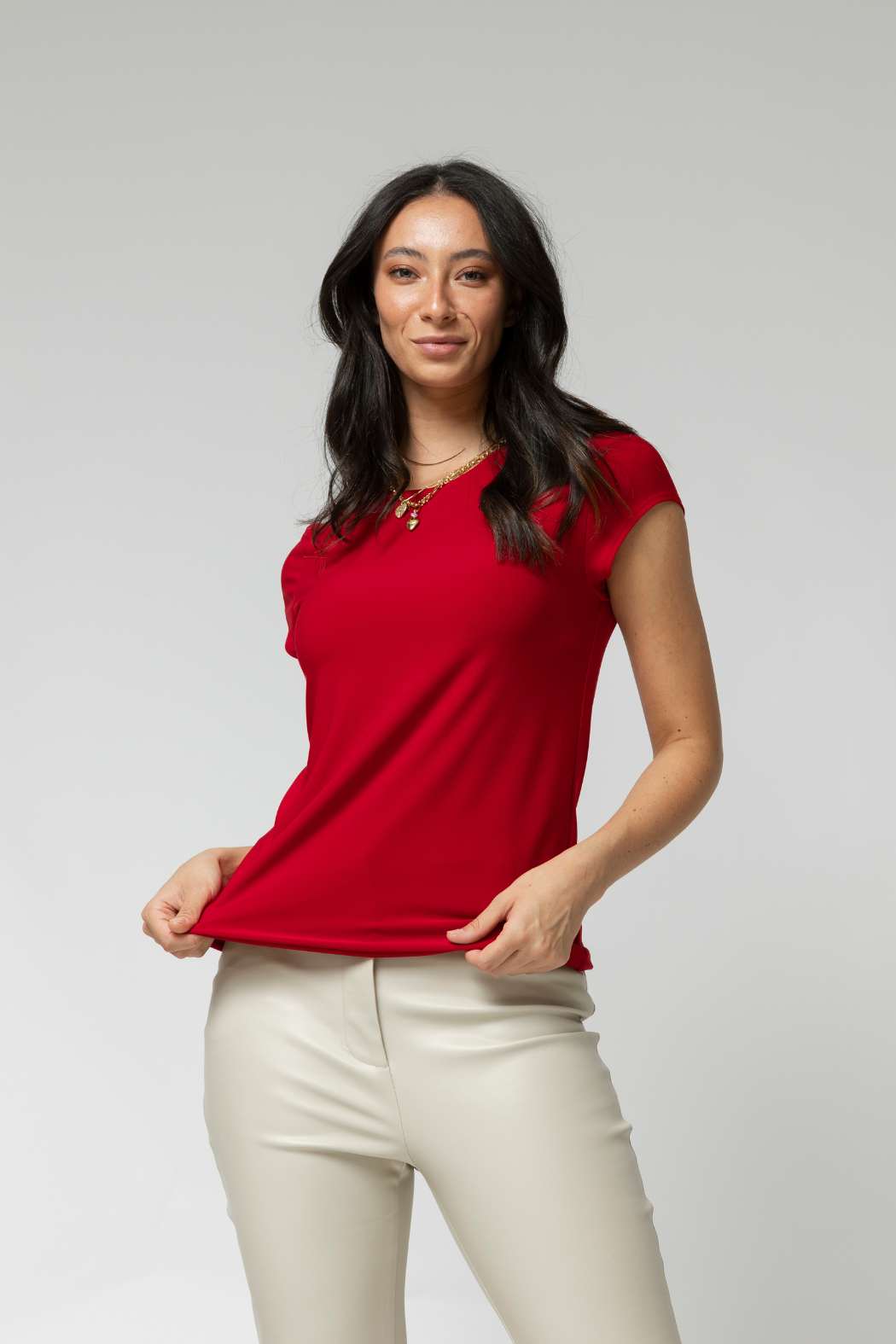Flame Cap Sleeve Contour Tee - Sale