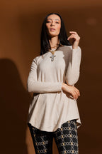 Oatmeal Bell Long Sleeve Top